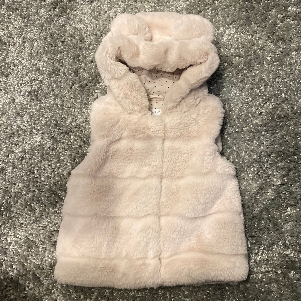 Adorable real feel faux fur vest for a baby girl